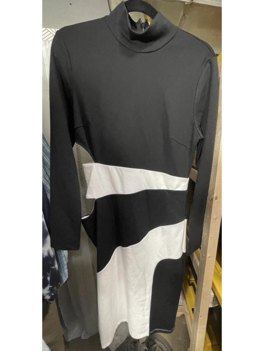 NWT Gabrielle Union New York & Company Dress Womens M Colorblock Cutout Midi
